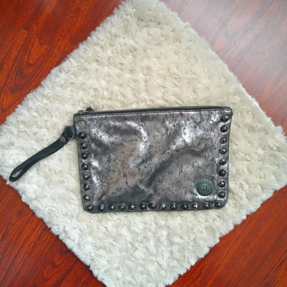 💎 REPLAY Women's Bag Clutch Wristlet Gunmetal